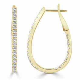 Diamond Classics&#40;tm&#41; 1.25in. Gold Inside Out Diamond Hoop Earrings