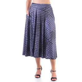 Womens 24/7 Comfort Apparel Abstract Plaid Pleated Midi Skirt