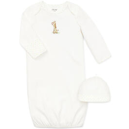 Baby Unisex &#40;NB-3M&#41; Little Me Giraffe Gown & Hat Set