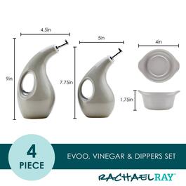 Rachael Ray 4pc. Ceramics EVOO/Ramekin Dipper Set - Grey