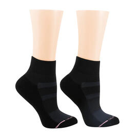 Womens Dr. Motion 2pk. Cushioned Compression Quarter Socks