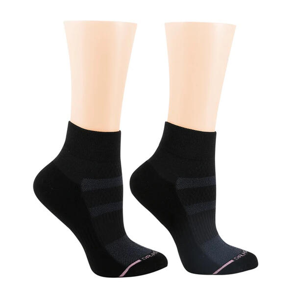Womens Dr. Motion 2pk. Cushioned Compression Quarter Socks - image 