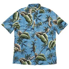 Mens Campia Short Sleeve Palm Leaves Button Down Shirt
