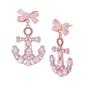 Betsey Johnson Pink Anchor Drop Earrings - image 1