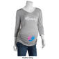 Womens Due Time 3/4 Sleeve Momma Maternity Tee w/Footprint - image 3