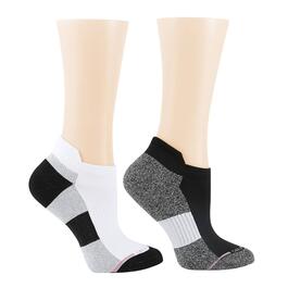 Womens Dr. Motion 2pk Color Block Compression Ankle Socks