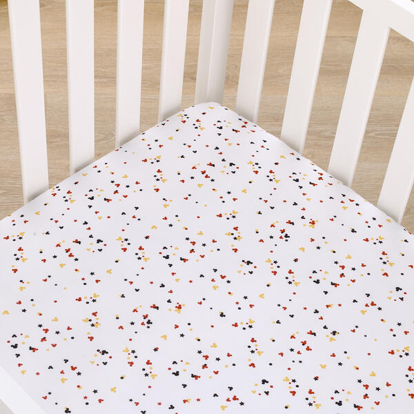 Disney Mickey Mouse Confetti Fitted Crib Sheet