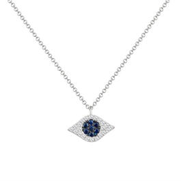 Diamond Classics&#40;tm&#41; 14kt. White Gold Evil Eye Necklace