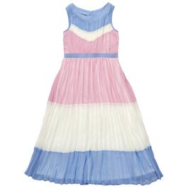 Girls &#40;7-16&#41; Rare Editions Pleated Chiffon Color Block Maxi Dress