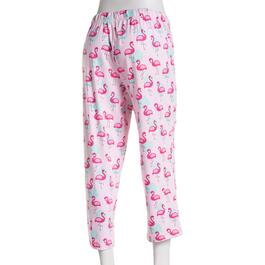 Womens Goodnight Kiss Flamingo Pool Party Capri Pajama Pants