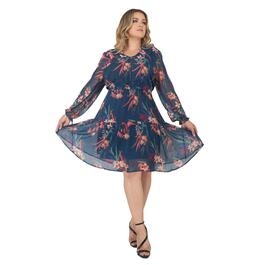 Plus Size Standards & Practices Floral Tiered A-Line Dress