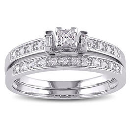 Loveblooms&#40;tm&#41; 10kt. White Gold Diamond Bridal Ring Set