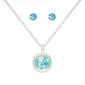Mini March Birthstone Shaker Necklace and Stud Earring Set - image 1