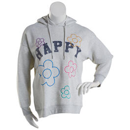 Juniors Plus No Comment Happy Daisy Oversized Pullover Hoodie