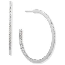 You're Invited Silver-Tone Crystal 38mm Pave Hoop Earrings