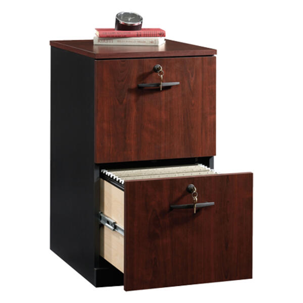 Sauder Via Collection Two-Drawer Pedestal - Classic Cherry - image 