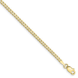 Gold Classics&#40;tm&#41; 10kt. Gold 2.2mm 7in Beveled Chain Bracelet