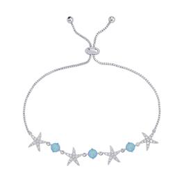 Gianni Argento Starfish Adjustable Bracelet - Silver/Blue Opal