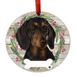 E&S Pets Dachshund Black Wreath Ornament