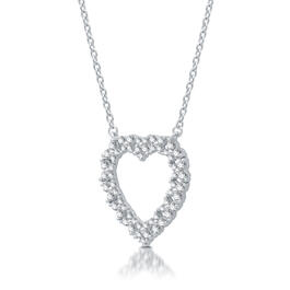 Nova Star&#174; Sterling 1/2ctw. Lab Diamond Heart Pendant
