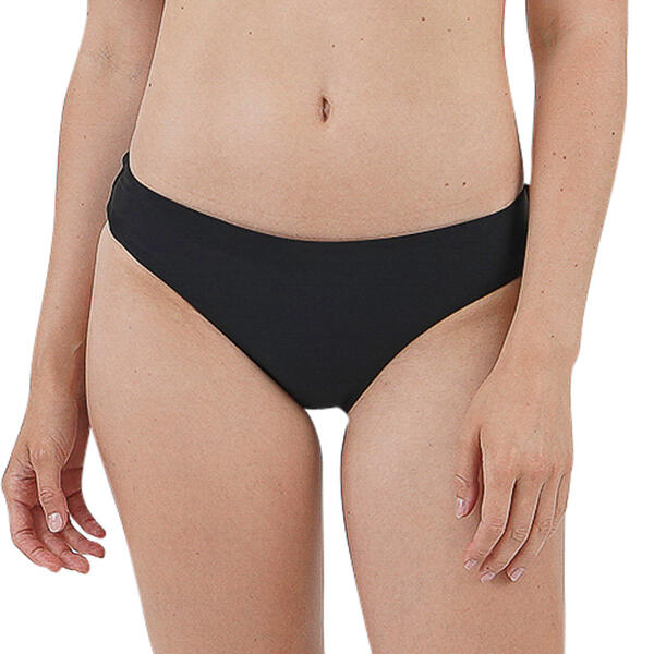 Juniors Cyn &amp; Luca Ruched Back Solid Swim Bottoms - image 