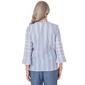 Womens Alfred Dunner Blue Bayou Woven Pinstripe Blouse - image 3