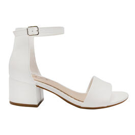 Womens Sugar Noelle Low Block Heel Slingback Sandals- White
