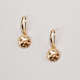 Napier Gold Tone Lever Back Hammered Drop Earrings