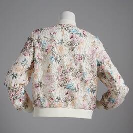 Womens Nanette Lepore Long Sleeve Floral Lace Bomber Jacket