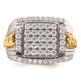 Mens Pure Fire 14kt. Two-Tone Gold Lab Grown Diamond Ring
