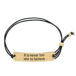 KIS&#40;R&#41; Gold Plated It's Never Too Late To Believe Bracelet