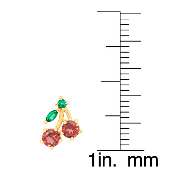 Gianni Argento Gold over Sterling Silver Cherry Shaped Earrings