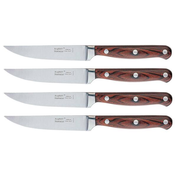 BergHOFF Pakka Wood 4pc. Stainless Steel Steak Knife Set - image 