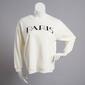 Juniors No Comment Paris Oversized Fleece Lined Sweatshirt - image 1