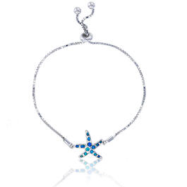 Gemstone Classics&#40;tm&#41; Silver Created Opal Starfish Bracelet