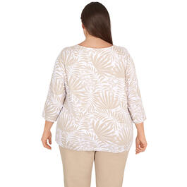 Plus Size Hearts of Palm Printed Essentials Palm Leaf Tee