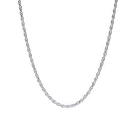 20in. Solid Rope Sterling Silver Chain Necklace