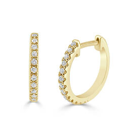 Diamond Classics(tm) 14kt. Gold 1/10ctw. Huggie Hoop Earrings
