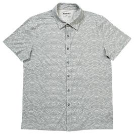 Mens WearFirst Button Down Knit Sport Shirt - Stormy Weather