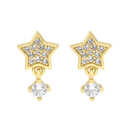 Marsala Cubic Zirconia Star Drop Post Earrings