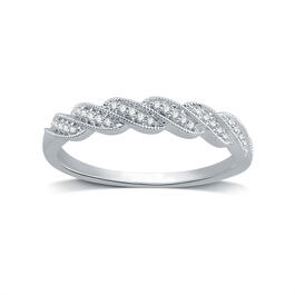 Endless Affection&#40;tm&#41; 1/10ctw. Diamond Sterling Silver Braid Ring