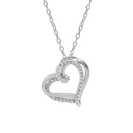 Diamond Classics&#40;tm&#41; Sterling Silver Diamond Heart Pendant Necklace