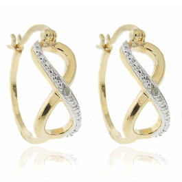 Gianni Argento Gold over Silver Infinity Hoop Earrings