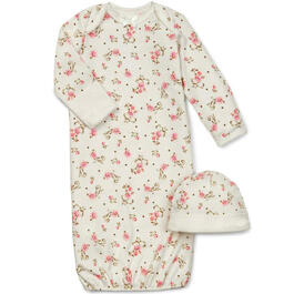 Baby Girl (NB-9M) Little Me Rose Gown with Hat