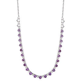 Splendere Sterling Silver Purple Ombre Necklace