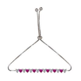 Gemstone by Gianni Argento Pink Sapphire Heart Bracelet