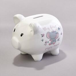 Baby Girl Baby Essentials Floral Elephant My 1st Piggy Bank