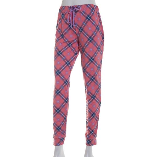 Juniors Rampage Pink Plaid Jogger Pajama Pants - image 