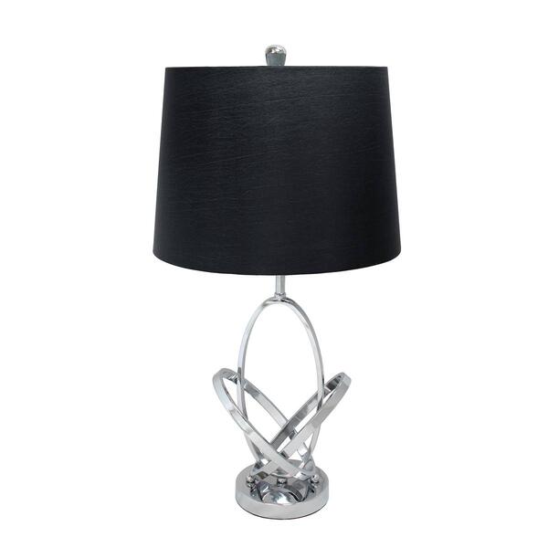 Elegant Designs Mod Art Polished Chrome Table Lamp w/Black Shade
