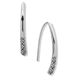 Chaps 1.25in. Silver-Tone Wave Threader Earrings